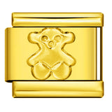 Titanium Steel All Gold Stamping Series Pattern Italian Module Bracelet DIY Elastic Splicing Bracelet Accessories Wholesale