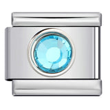 New Circle Colored Stone Italian Module Bracelet Stainless Steel Welding DIY Simple Fashion Bracelet Strap Chain