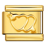 Italian Module Bracelet Titanium Steel All Gold Stamping Pattern DIY Italian Charm Bracelet