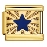 Gold Bottom Star Moon Blue Italian Module Bracelet DIY Jewelry Creative Accessories Detachable Titanium Steel Strap Chain