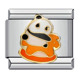 Cute Panda Chinese Style Series Bracelet Stainless Steel Gold Plated Welding DIY Italian Module Bracelet Strap Chain