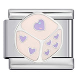 Italian Module Bracelet Purple Dreamy Element Stainless Steel Gold-plated Drip Welding DIY Elastic Splicing Bracelet