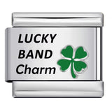 Lucky Clover Laser Carving Italian Module Bracelet Stainless Steel DIY Fashion Bracelet Strap Chain