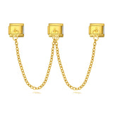 New Trendy Gold and Silver Double Chain Module Bracelet with Titanium Steel Splicing Bracelet DIY Jewelry Accessories