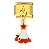 Single Hook Christmas Style Italian Module Bracelet with Gold Sole and Elastic Splicing DIY Titanium Steel Strap Chain