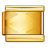 Italian Module Bracelet Titanium Steel All Gold Stamping Pattern DIY Italian Charm Bracelet