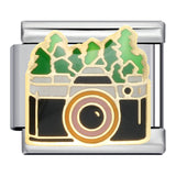 Music Hobby Series Stainless Steel Italian Module Bracelet Titanium Steel Welded Pattern DIY Bangle Wholesale