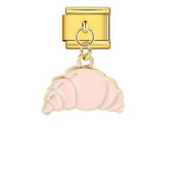 Gourmet Series Burger Fry Pendant Italian Module Bracelet Welding Drip Oil DIY Titanium Steel Strap Chain