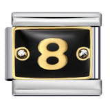 Black Lace Up Diamond Digital Italian Module Bracelet Made of Titanium Steel Welded with Gold Plating and Oil Dripping Free Splicing Bracelet