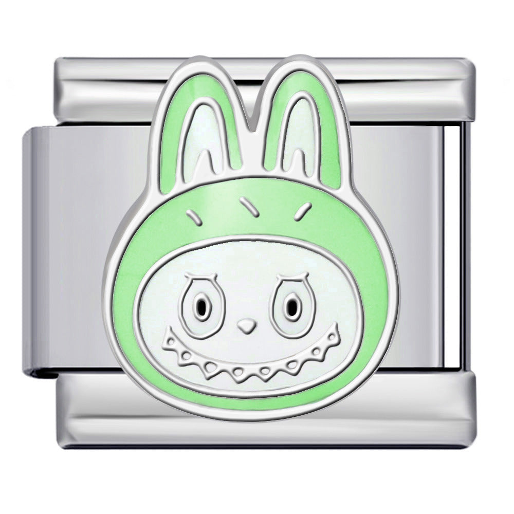 Cartoon Character Italian Module Bracelet Stainless Steel Welding Pattern DIY Elastic Splicing Versatile Bracelet