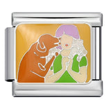 Pet Crowd Elements Italian Module Bracelet Welding Pattern Drip Oil DIY Elastic Splicing Stainless Steel Bracelet