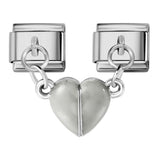 Luminous Magnetic Heart Shaped Italian Module Bracelet Stainless Steel Double Hook DIY Free Splicing Bracelet