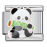 Cute Panda Chinese Style Series Bracelet Stainless Steel Gold Plated Welding DIY Italian Module Bracelet Strap Chain