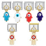 New Palm Eye Pendant Italian Module Bracelet Titanium Steel Hook Drip Oil DIY Free Splicing Strap Chain