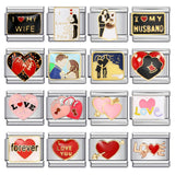 Romantic Valentine's Day Sweet Series Italian Module Bracelet Titanium Steel Welding Drip Oil Pattern DIY Bracelet