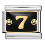 Black Lace Up Diamond Digital Italian Module Bracelet Made of Titanium Steel Welded with Gold Plating and Oil Dripping Free Splicing Bracelet