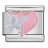 Colorful Drip Oil Love Element Italian Module Bracelet Welding Pattern DIY Elastic Splicing Stainless Steel Bracelet