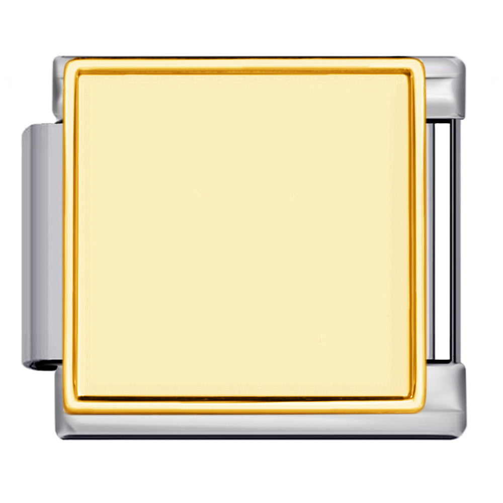 New Photo Empty Base Italian Module Bracelet Round Heart Shaped Titanium Steel DIY Free Splicing Bracelet Accessories