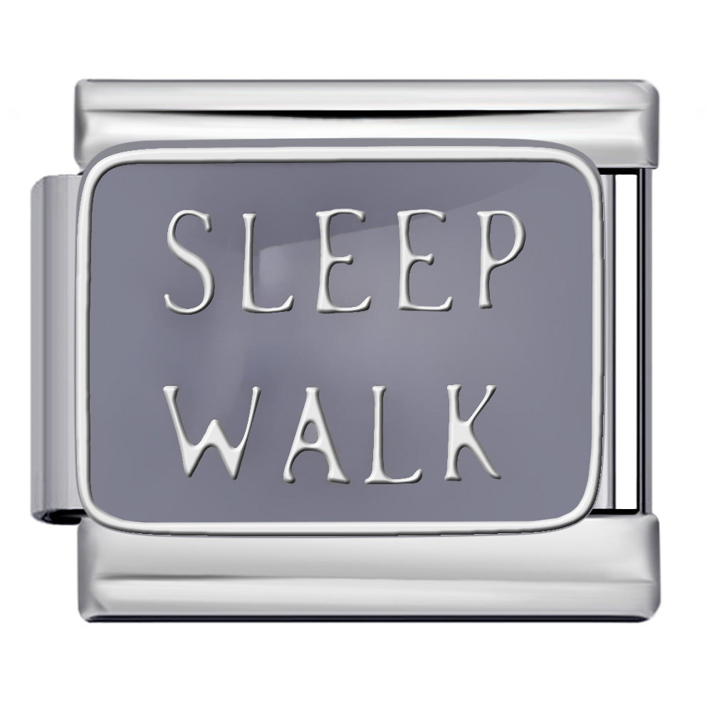 New DIY Italian Module Bracelet Titanium Steel Drip Oil Welding Pattern Strap Chain Fashion Splicing Strap Chain