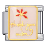 Cross Border Hot Selling Heart English Pattern Wristband Titanium Steel Welded Gold-plated Drip Oil DIY Italian Module Bracelet