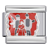 Italian Module Bracelet Peace Series Stainless Steel Welding Drip Oil Pattern DIY Elastic Splicing Strap Chain