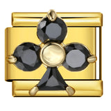 Italian Style Gold Black Modular Bracelet Titanium Steel Drip Welding Design DIY Stretchable Bangle