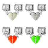 Luminous Magnetic Heart Shaped Italian Module Bracelet Stainless Steel Double Hook DIY Free Splicing Bracelet