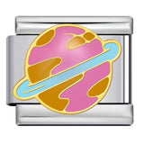 Space Planet Italy Module Bracelet Stainless Steel Welding Drip Oil Pattern DIY Elastic Personalized Bracelet