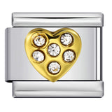 Italian Module Bracelet Gold and Silver with Diamond Pattern DIY Titanium Steel Welding Elastic Personalized Splicing Bracelet Wholesale