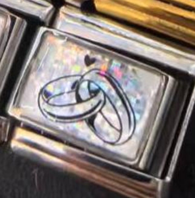 New Double Ring Series Laser Engraved Italian Module Bracelet Stainless Steel DIY Fashion Bracelet