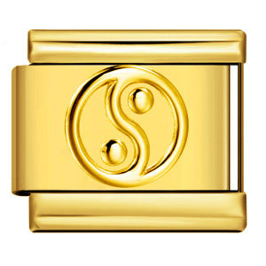 Italian Module Bracelet Titanium Steel All Gold Stamping Pattern DIY Italian Charm Bracelet