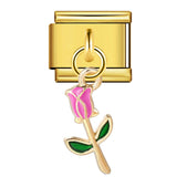 Charm Pendant Hook Style Italian Module Bracelet Titanium Steel Drip Oil Pattern DIY Bracelet Gift for Girls