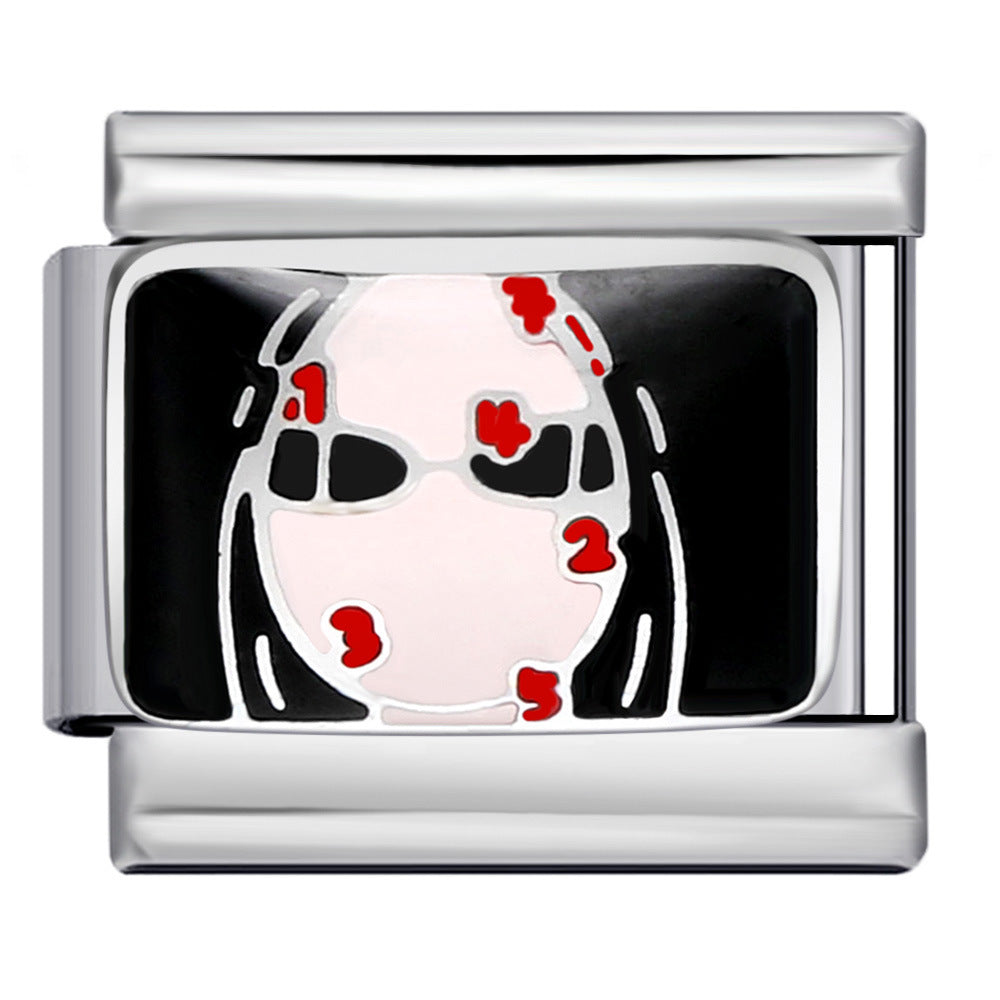 Personalized Pattern Italian Module Bracelet Stainless Steel Welding Drip Oil Cartoon DIY Elastic Splicing Bracelet