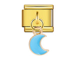 New Star Moon Series Pendant Italian Module Bracelet Single Hook Titanium Steel Elastic Splicing Strap Chain