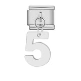 Single Digital Italian Module Bracelet Stainless Steel Hook Pendant DIY Elastic Bracelet Accessory