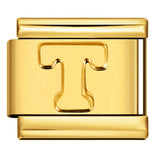 Golden Concave Letter Series Italian Module Bracelet Titanium Steel Stamping DIY Elastic Splicing Bracelet Accessories