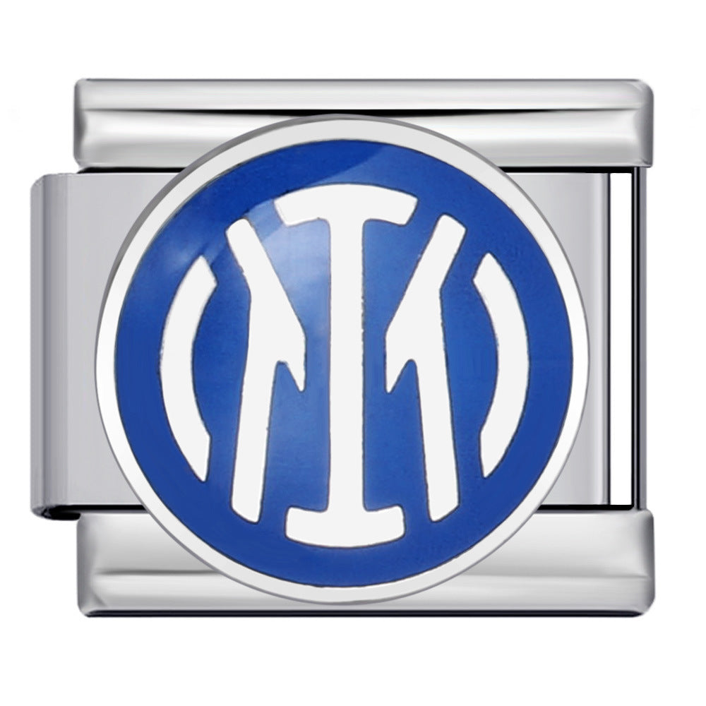 Logo Element Titanium Steel Welded Gold-plated Drip Oil Bracelet DIY Italian Module Bracelet Elastic Splicing Strap Chain