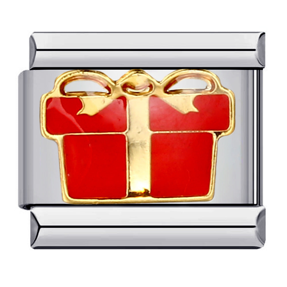 New Dessert Cake Elements Italian Module Bracelet Stainless Steel Welding Drip Oil DIY Fashion Bracelet