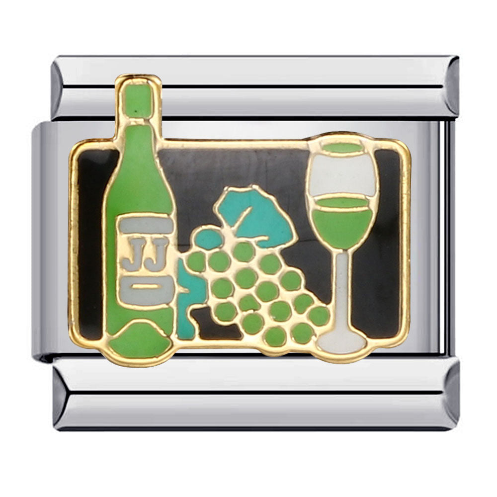 Delicious Food Italian Module Bracelet New Titanium Steel Welding Drip Oil Cartoon DIY Splicing Bracelet