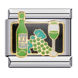 Green Titanium Steel Welded Gold-plated Drip Oil Bracelet Cartoon DIY Italian Module Bracelet Accessories Wholesale