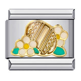 Flower Titanium Steel Drip Oil Welding Pattern Italian Module Bracelet Italian Charm Bracelet