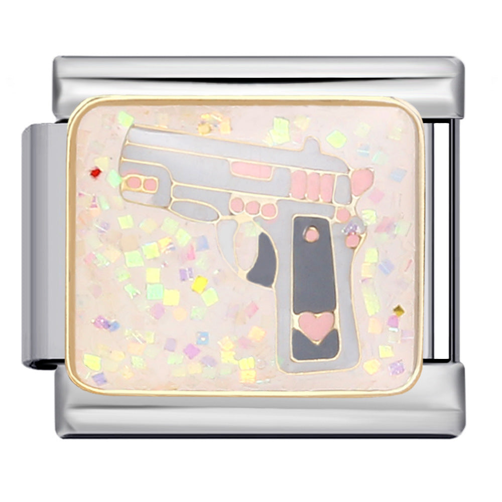 Italian Module Bracelet Fashion Drip Oil Titanium Steel Bracelet DIY Strap Chain Children's Toy Gift Wholesale