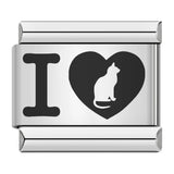 Cross Border Hot Selling Laser Engraving Heart-shaped Series Titanium Steel Handmade DIY Italian Module Bracelet Wholesale