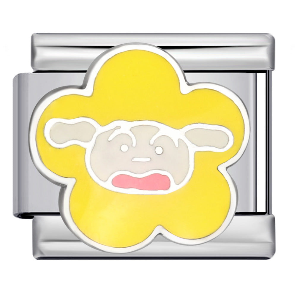 New Cartoon Character Italian Modular Bracelet Stainless Steel Welded DIY Stretch Link Bracelet