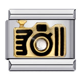 Music Hobby Series Stainless Steel Italian Module Bracelet Titanium Steel Welded Pattern DIY Bangle Wholesale