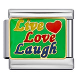 New Italian Module Bracelet Stainless Steel Welding Drip Oil Personalized English DIY Bracelet Accessories Wholesale