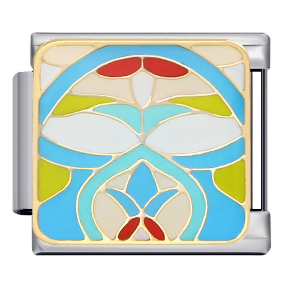 New Arab Culture Italian Module Bracelet Stainless Steel Welding Drip Oil DIY Elastic Bracelet