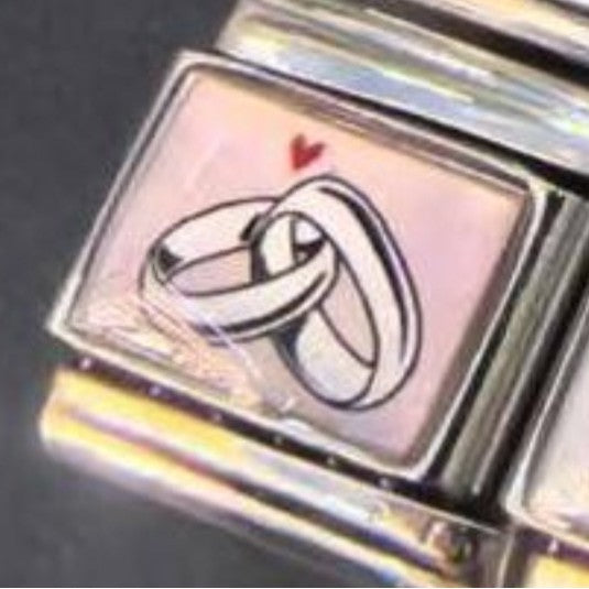 New Double Ring Series Laser Engraved Italian Module Bracelet Stainless Steel DIY Fashion Bracelet