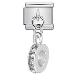 Elliptical Pendant Butterfly Titanium Steel Drip Oil DIY Italian Module Bracelet, Single Hook Splicing Elastic Bracelet