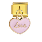 New Gold Bottom Love Pendant Italian Module Bracelet Stainless Steel Welding DIY Elastic Strap Chain Wholesale